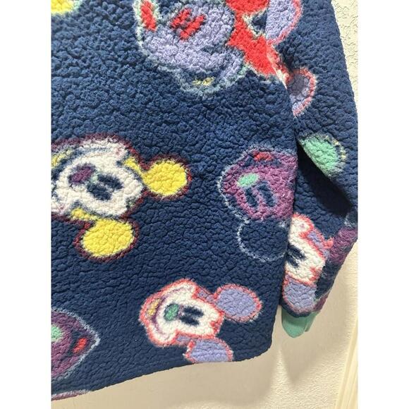 Disney Parks Japan Kids Mickey Mouse Fleece Sweatshirt Size L Navy Soft Fuzzy - Picture 2 of 8